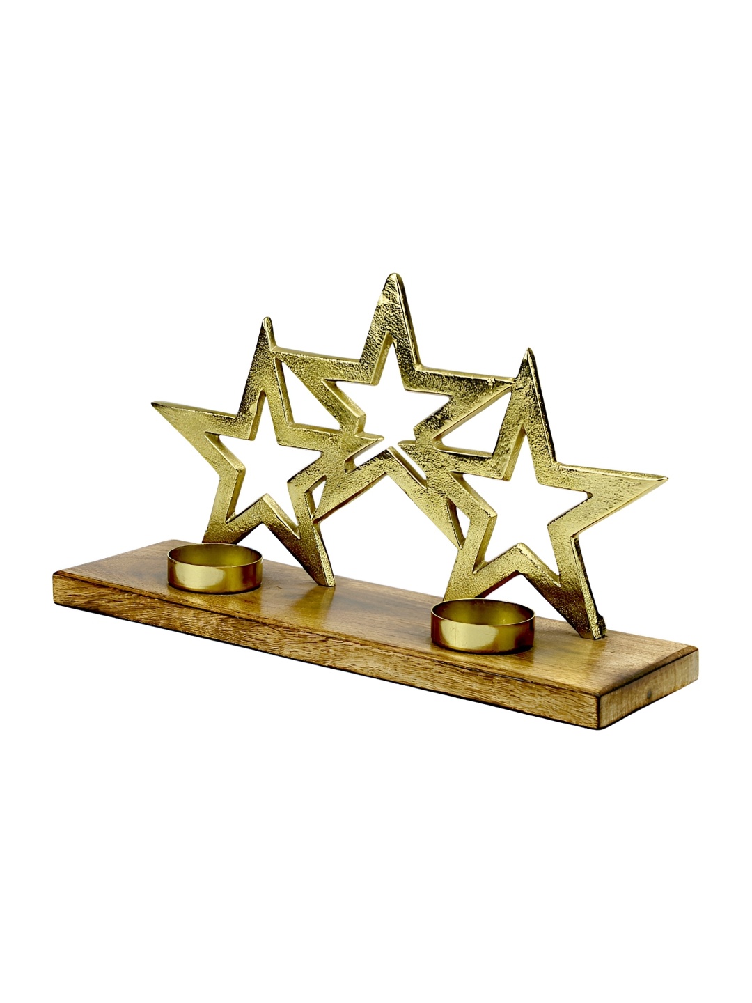 

Hind Decor Gold-Toned Christmas Star Candle Holder