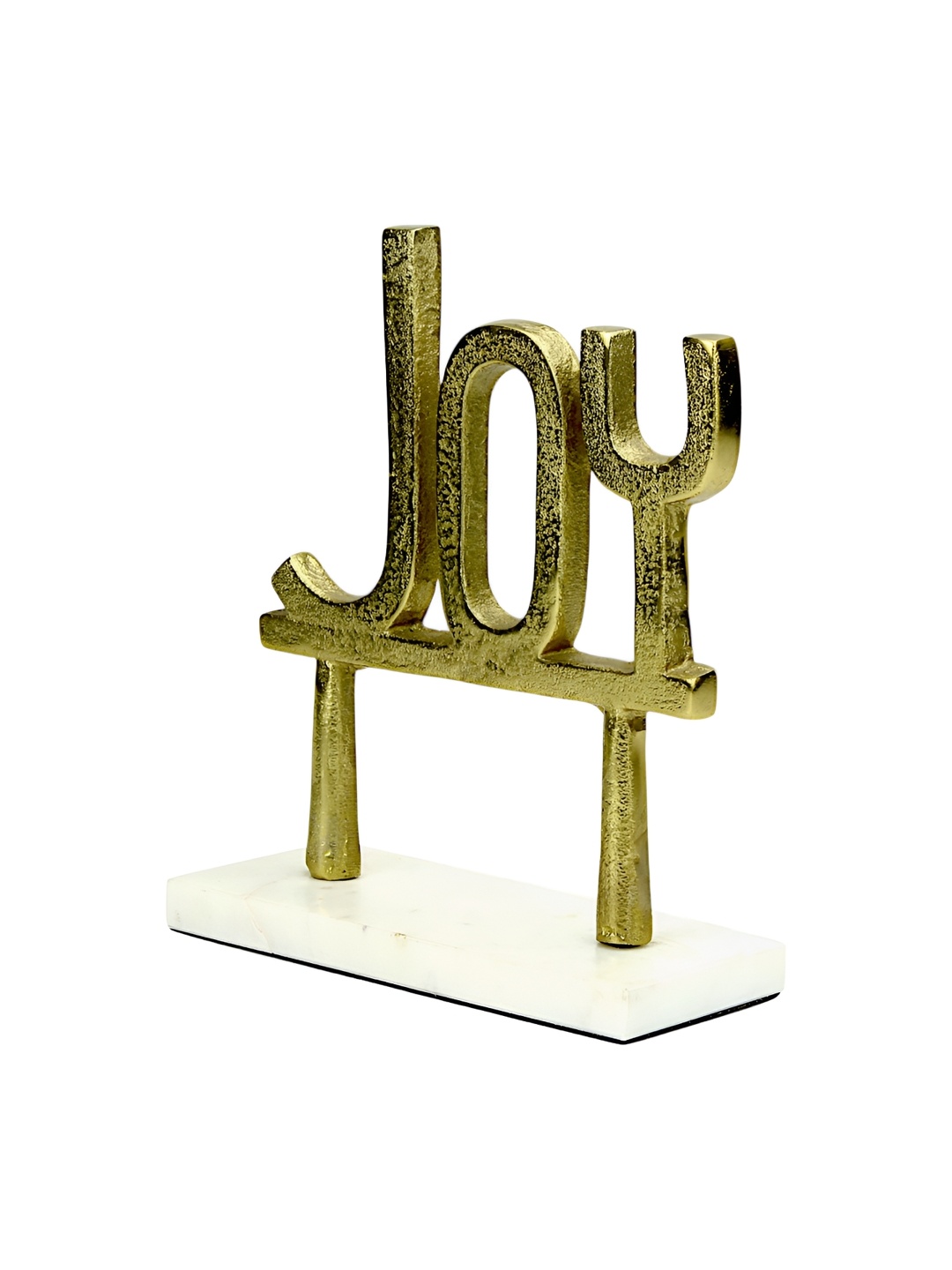 Hind Decor Gold-Toned Christmas Aluminium Joy Curio Showpiece