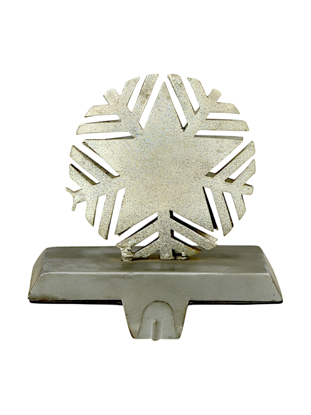 

Hind Decor White Christmas Star Metal Stocking Holder