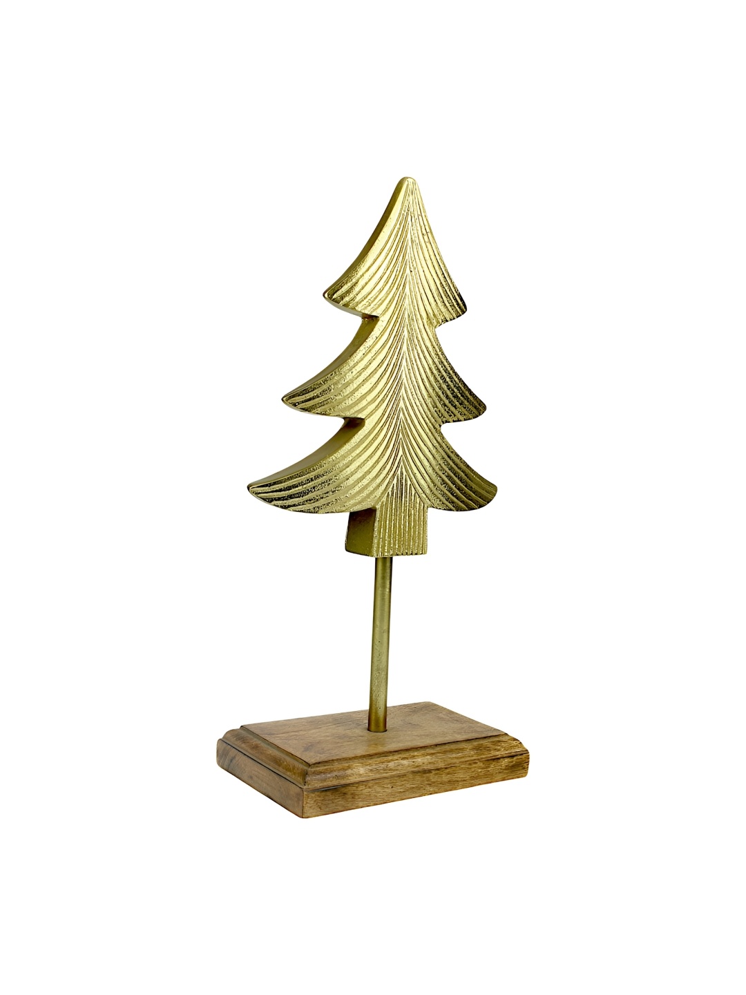 

Hind Decor Gold Toned Tree On Wooden Base Figurine