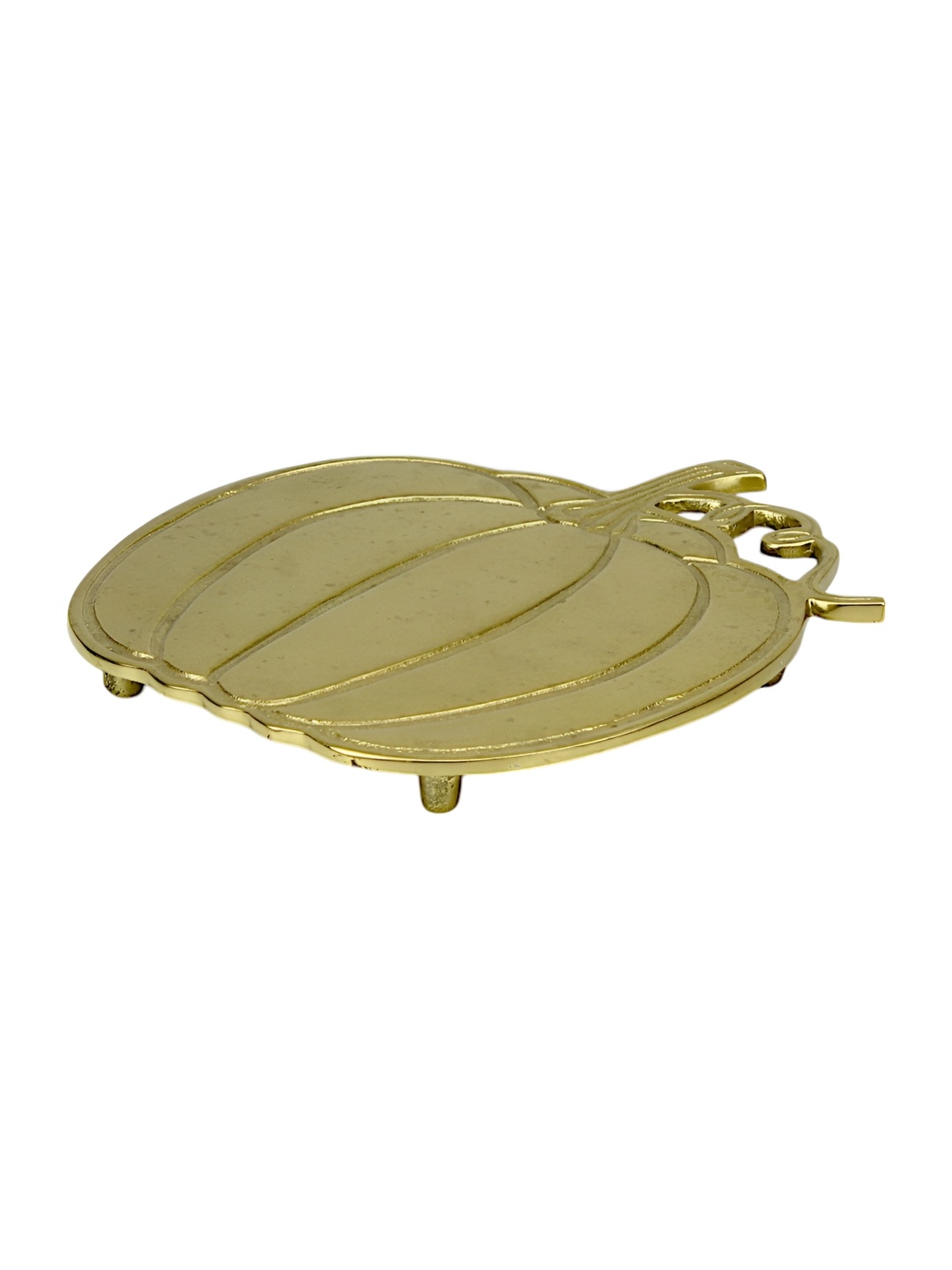 

Hind Decor Gold-Toned Textured Aluminum Pumpkin-Shaped Tray