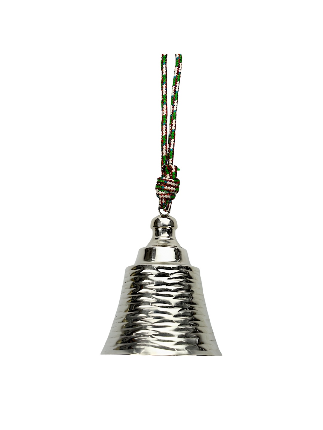 

Hind Decor Silver-Toned Hanging Metallic Christmas Bell Festive Decor