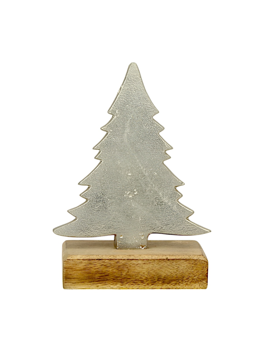 

Hind Decor Silver Toned & Brown Aluminium Christmas Tree Showpiece