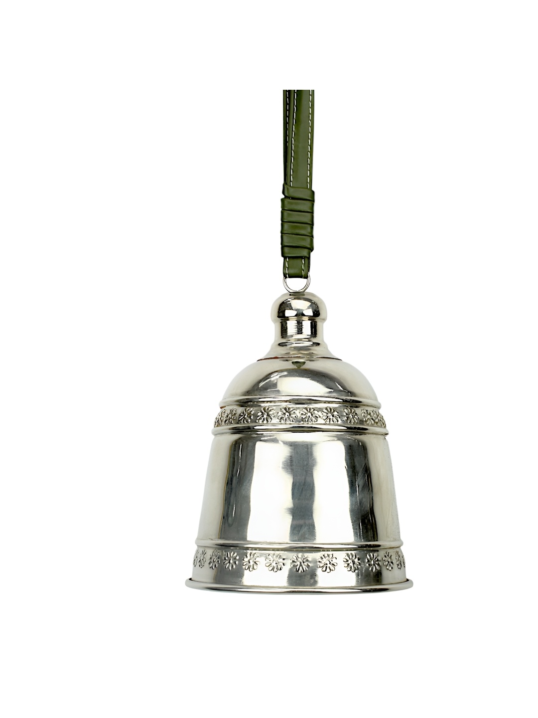 

Hind Decor Silver Toned Metallic Hanging Christmas Bell