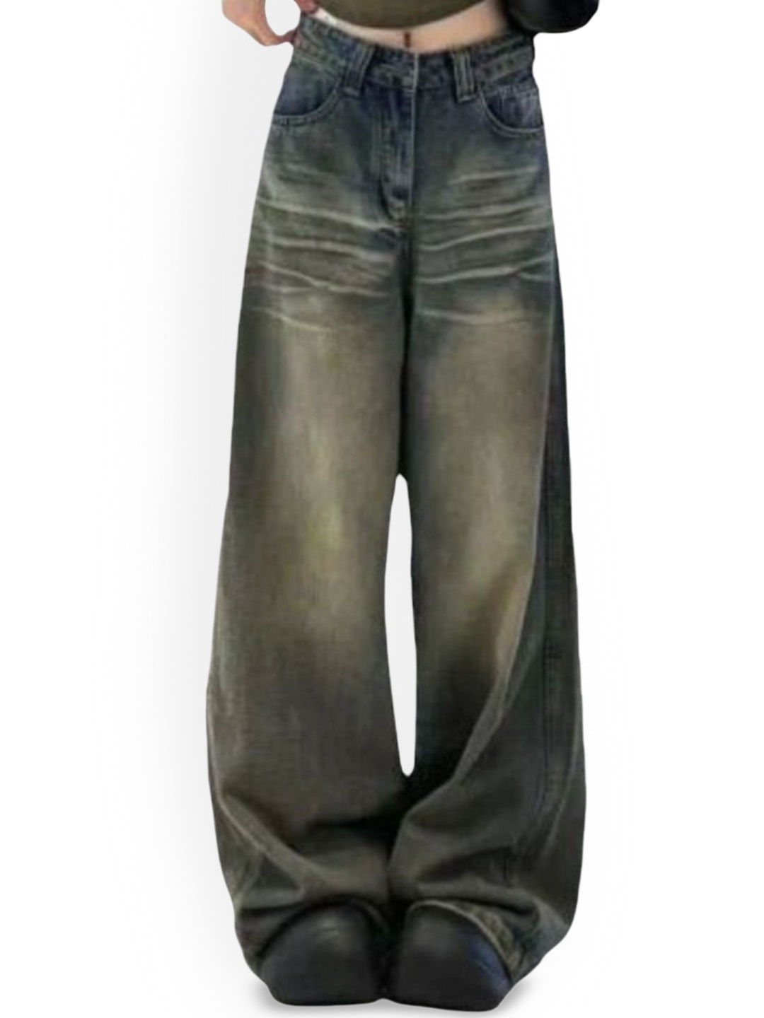 

StyleCast Women Mid-Rise Baggy Cotton Jeans, Blue