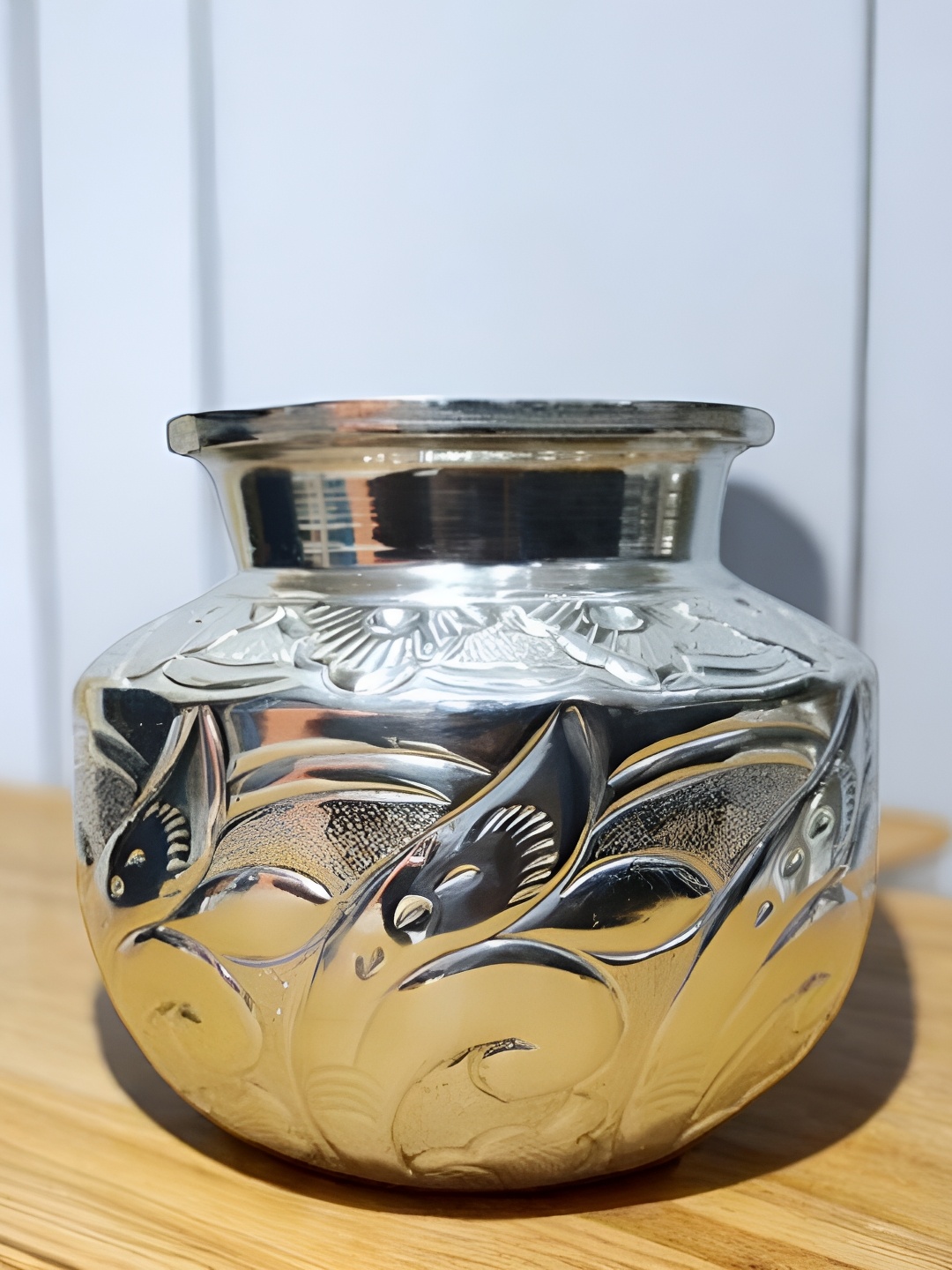

Sigaram Pooja Articles Silver-Toned Textured German Silver Kalash
