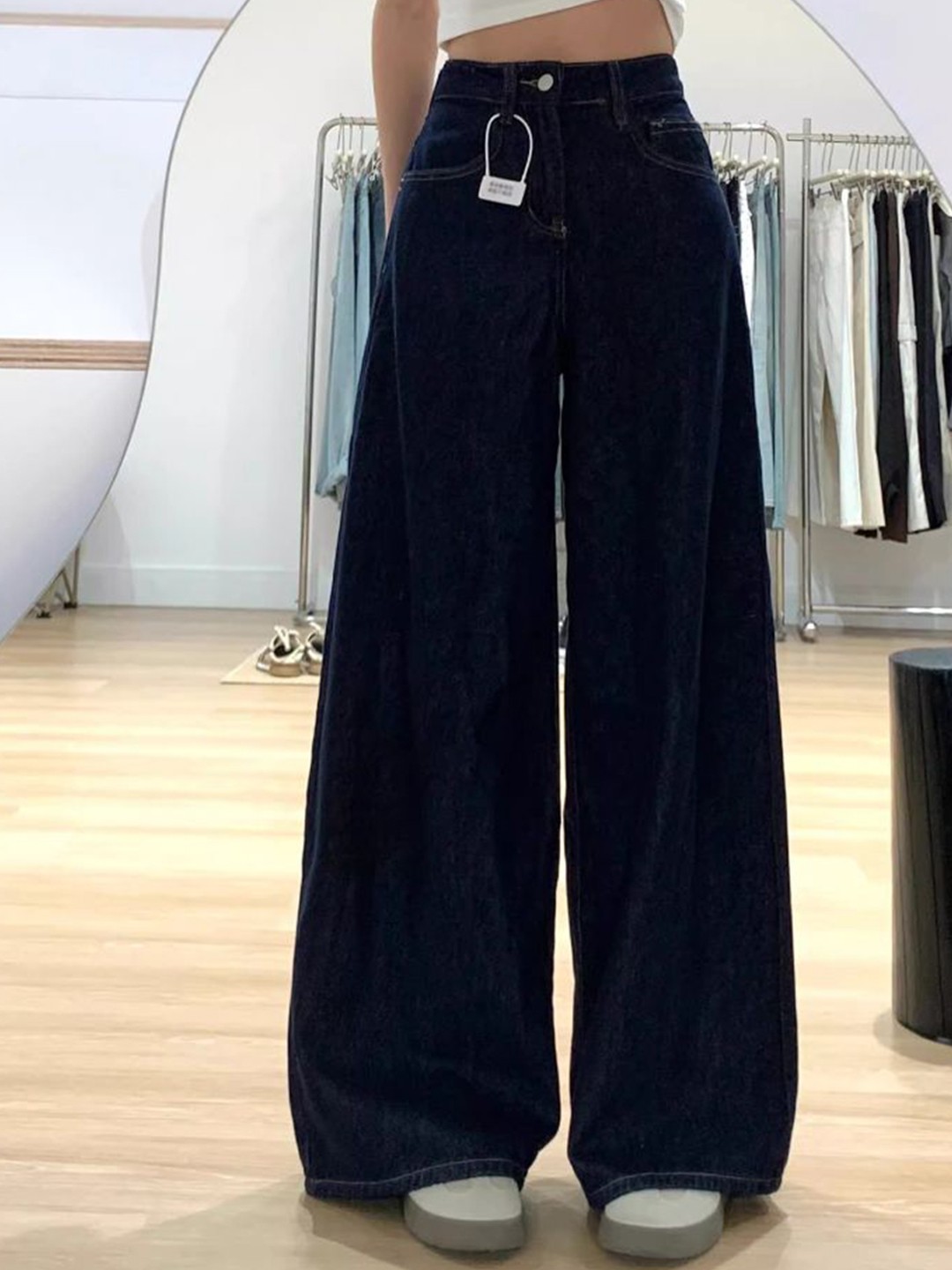 

StyleCast Women Mid-Rise Cotton Wide Leg Jeans, Blue
