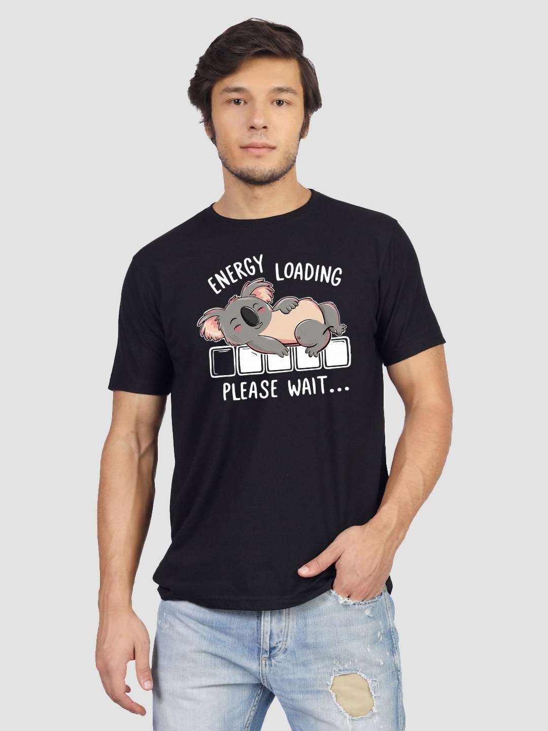 

Greylongg Men Yorksteadd 2076 Graphic Printed Round Neck Cotton T-shirt, Black
