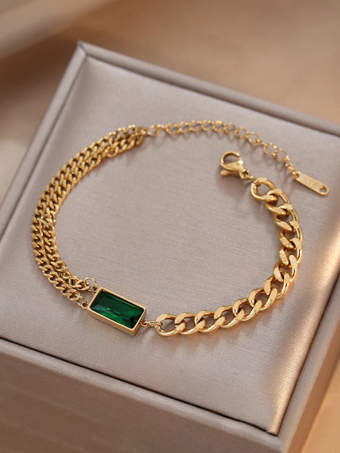 

Jewels Galaxy Women Crystals Gold-Plated Link Bracelet