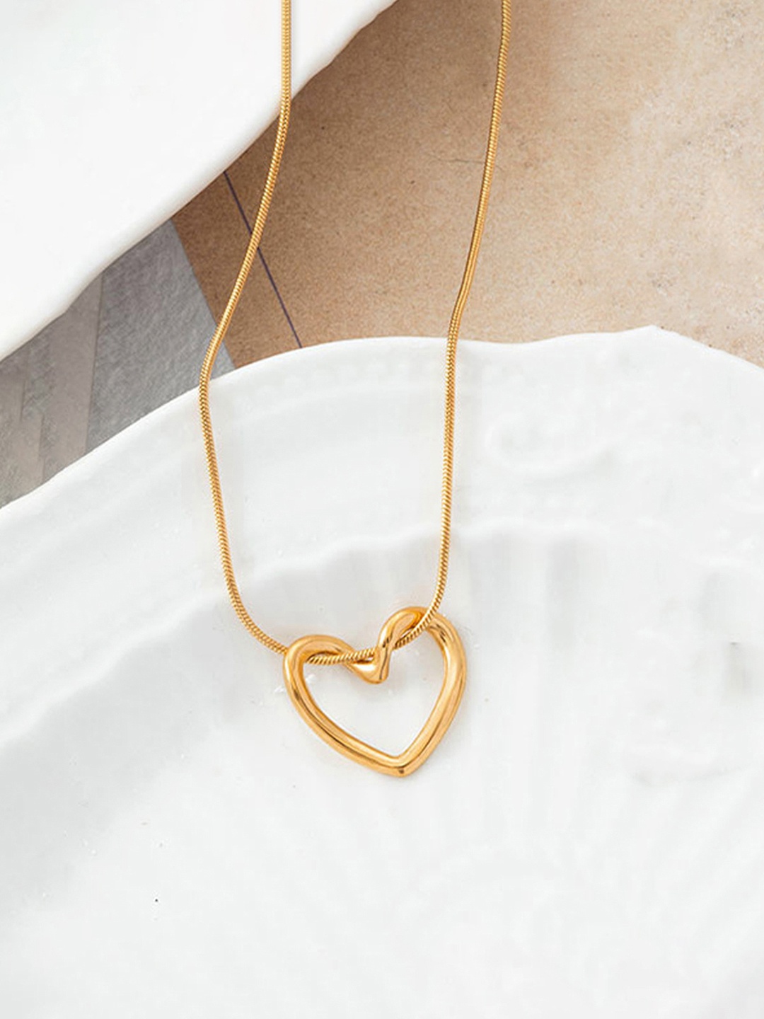 

Jewels Galaxy Gold-Plated Heart Shaped Pendants with Chains