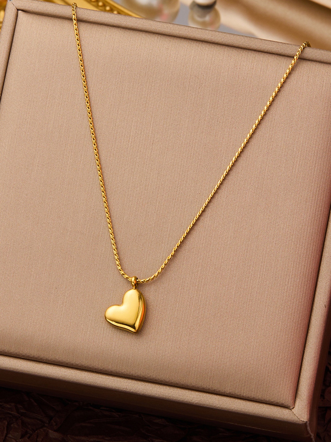

Jewels Galaxy Gold-Plated Heart Shaped Pendants with Chains