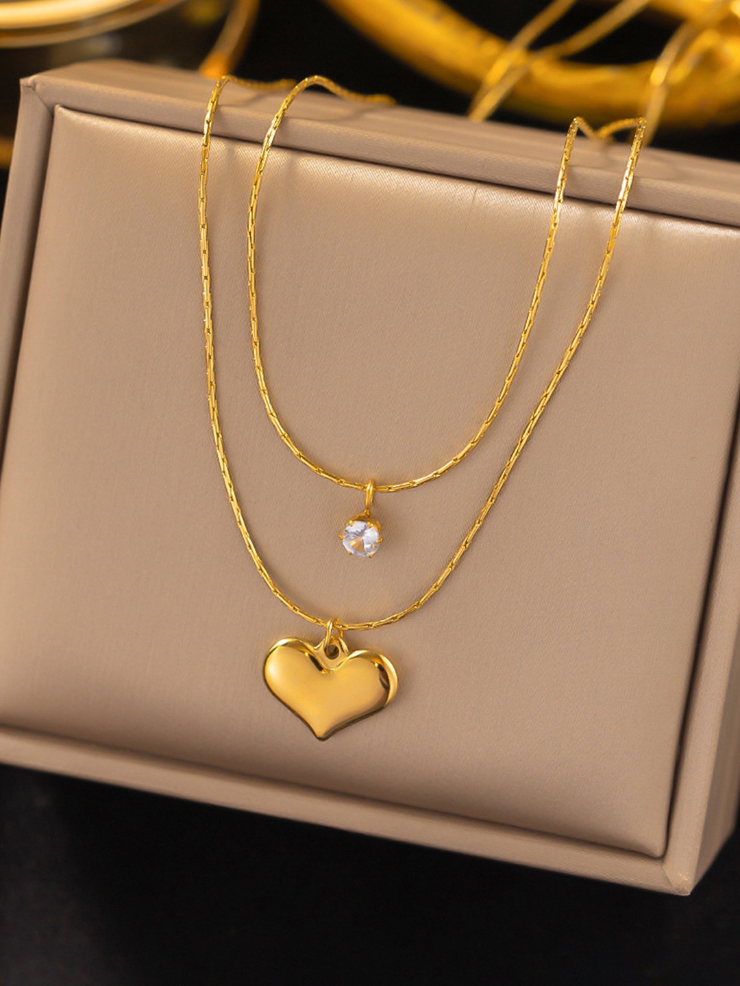 

Jewels Galaxy Gold-Plated Contemporary Pendants with Chains