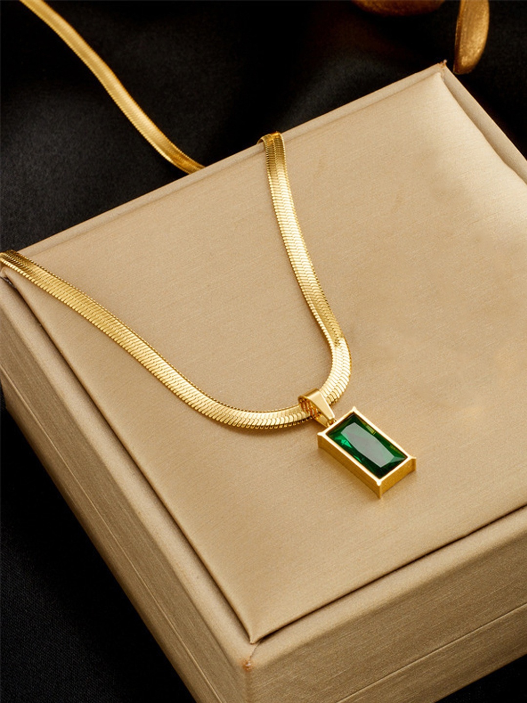 

Jewels Galaxy Gold-Plated Square Pendants with Chains