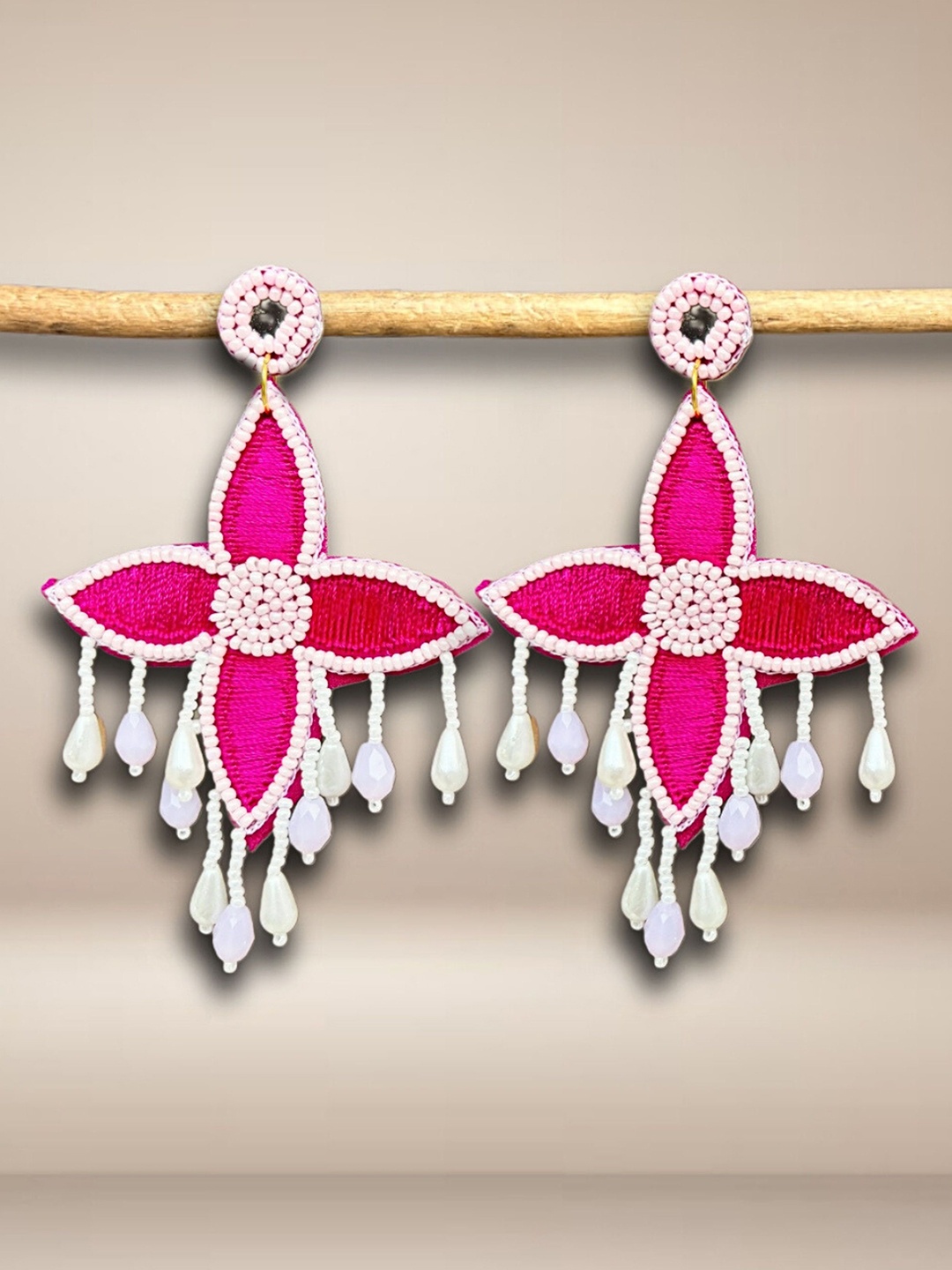 

UnfoldSelf Contemporary Drop Earrings, Pink