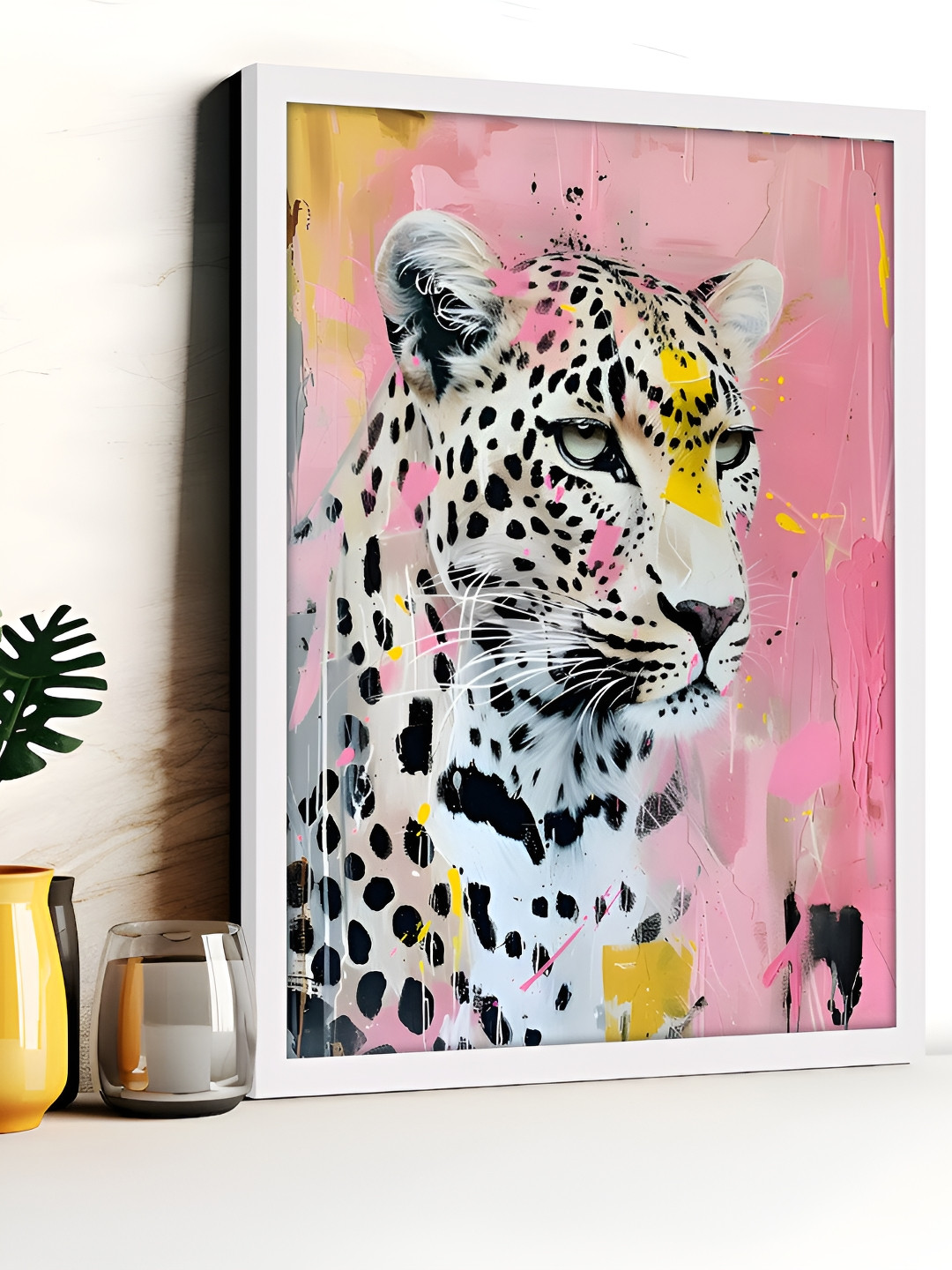 

Art Street Off White & Black Colorful Gepard Electric Synthetic Wood Wall Painting