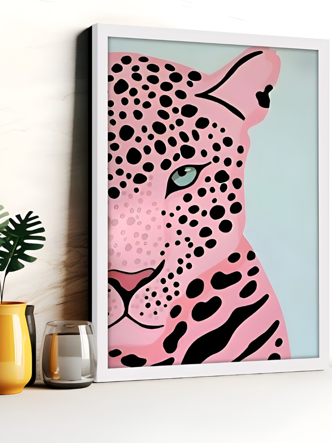 

Art Street Pink & Black Leopard Electric Synthetic Wood Wall Painting