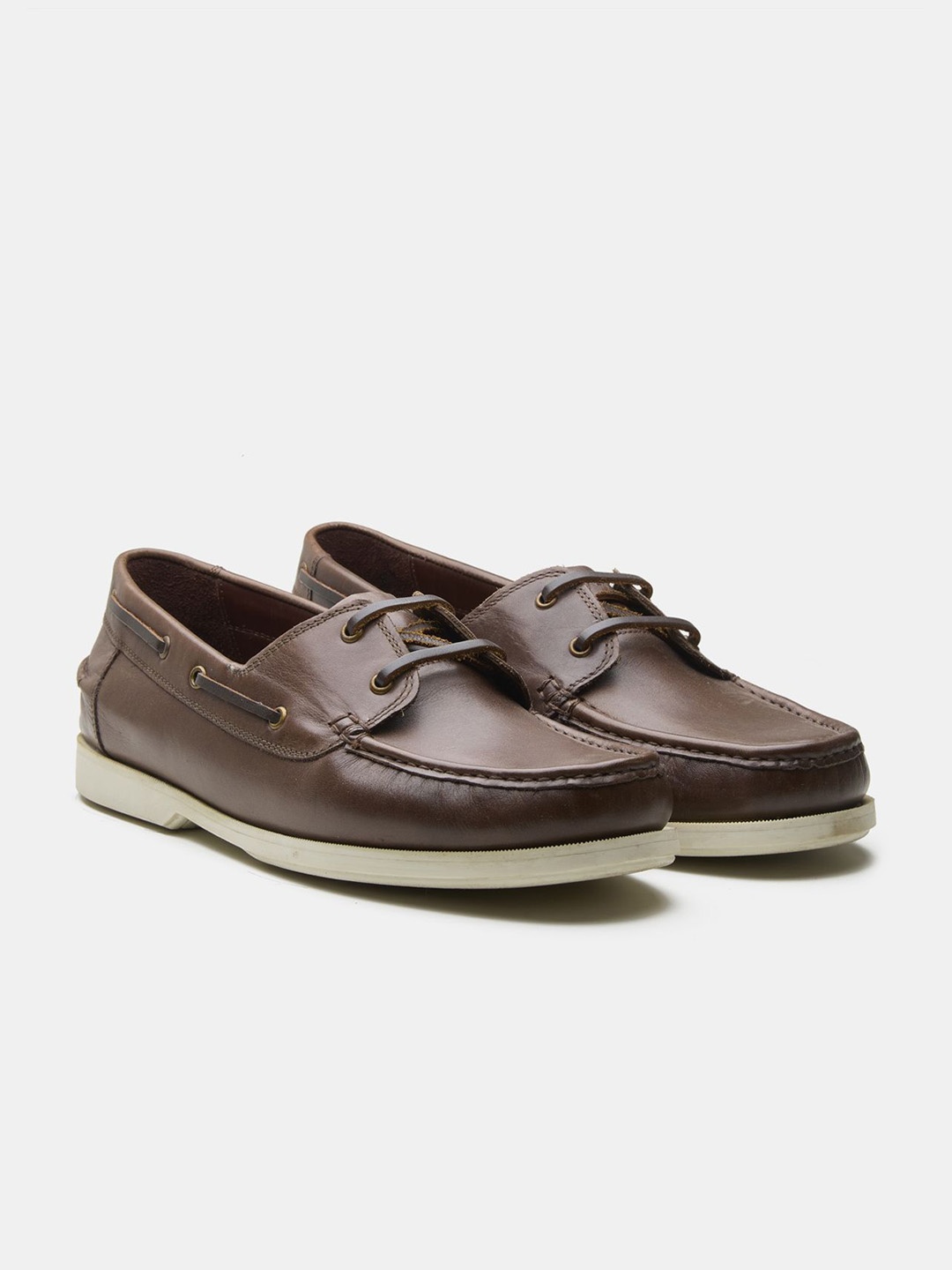 

KOZASKO Men Blake Stitched Leather Antibacterial Boat Shoes, Brown