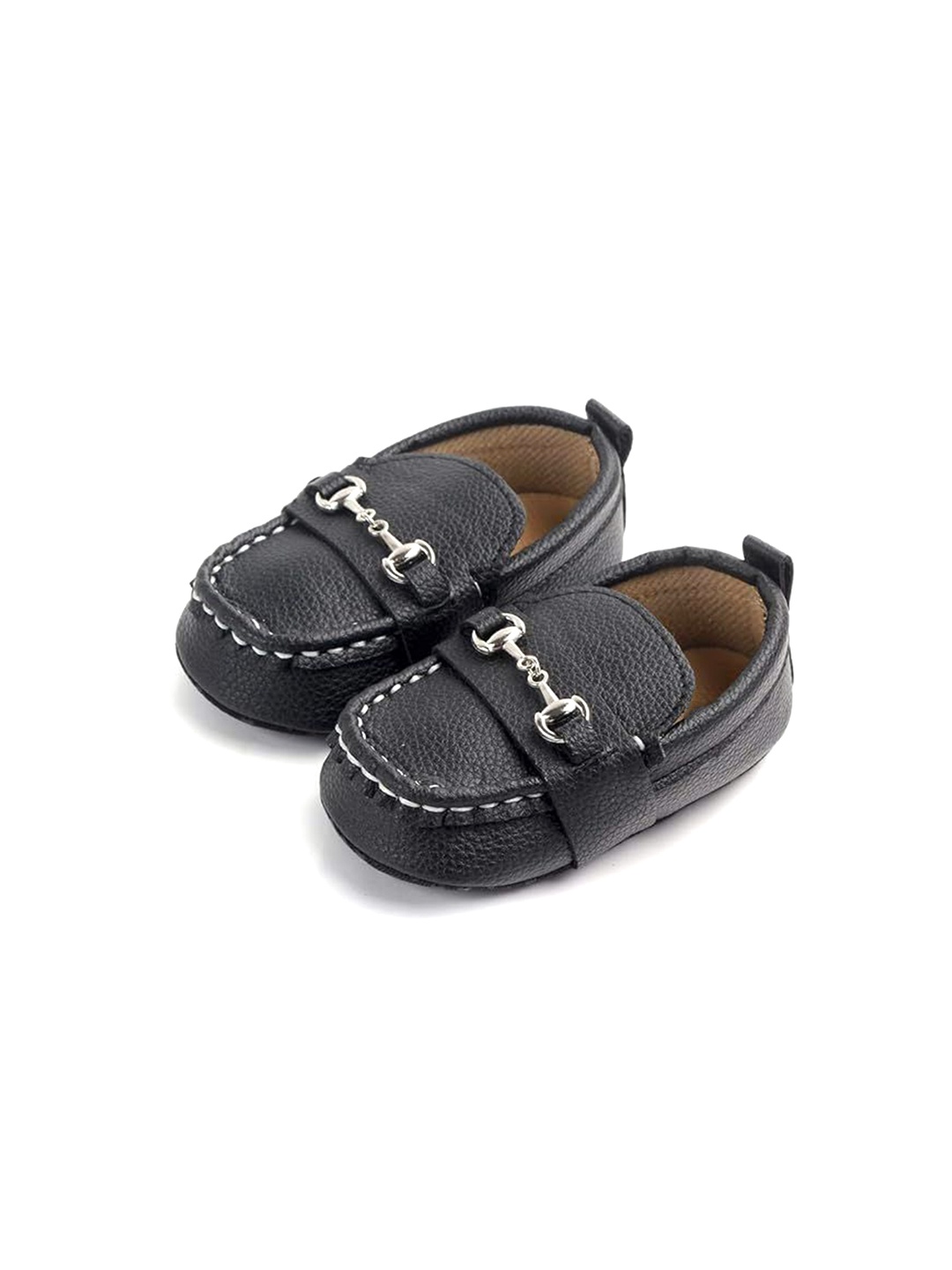 

Tricycle Clothing Boys Square Toe Textured Loafers, Black