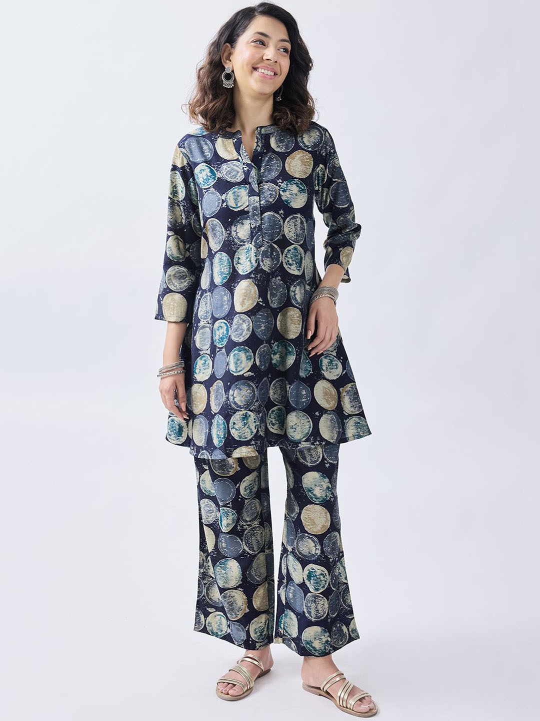 

TOOCHKI Printed Tunic With Trouser, Navy blue
