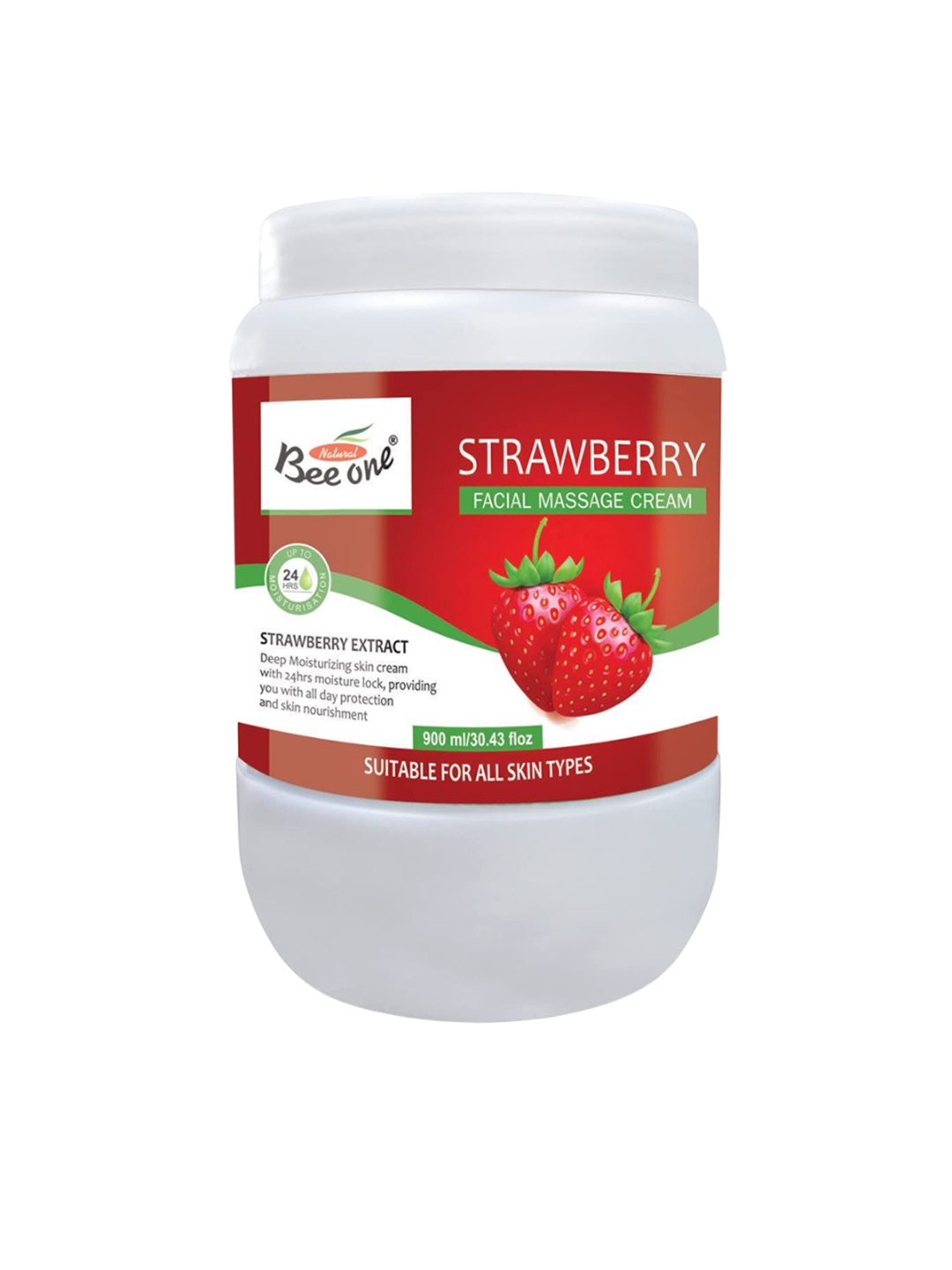 

Beeone Strawberry Massage Cream - 900 ml, Red