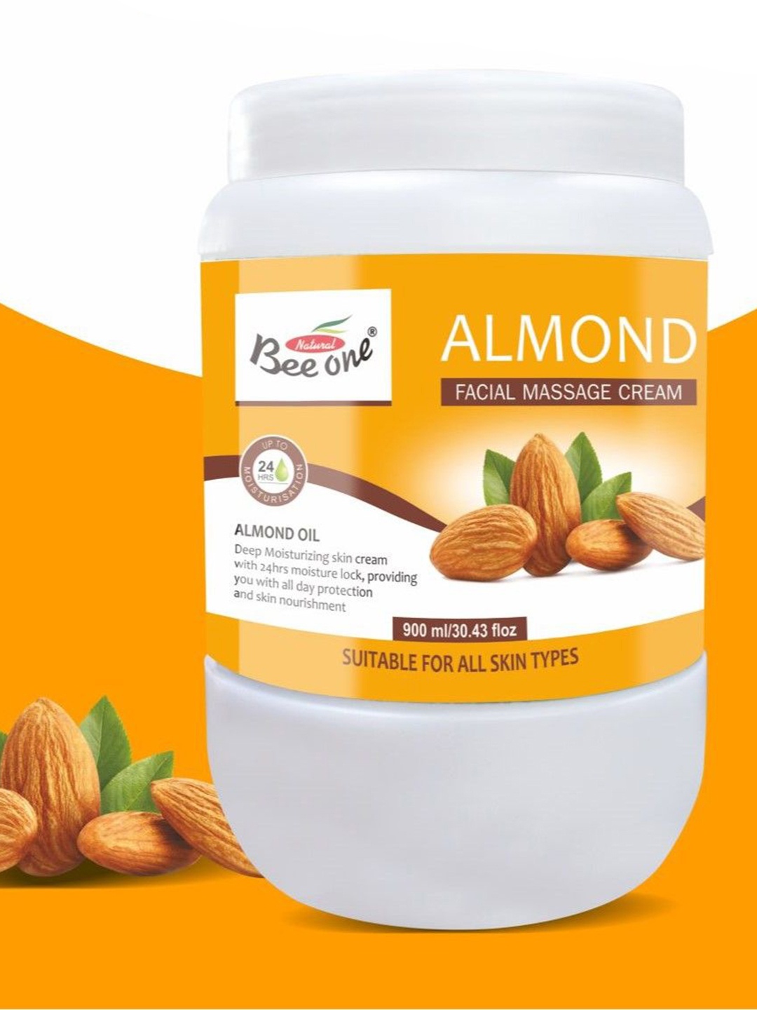 

Beeone Almond Massage Cream - 900 ml, Yellow