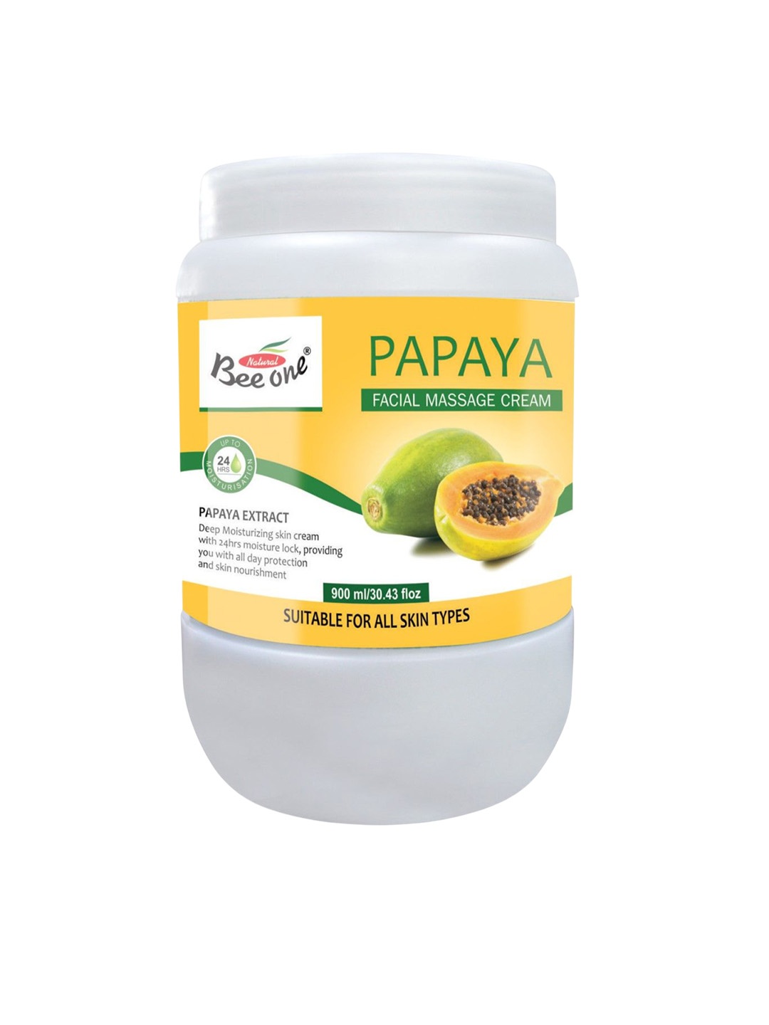 

Beeone Papaya Massage Cream - 900-ml, Yellow