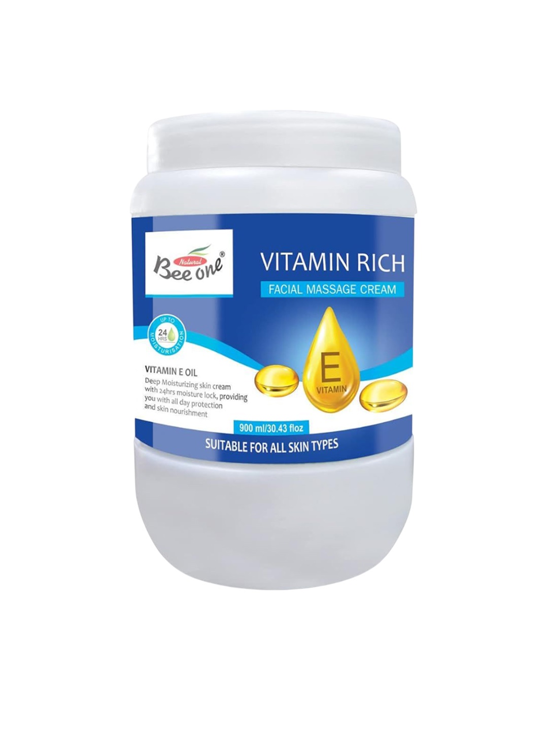 

Beeone Vitamin Rich Massage Cream - 900 ml, White