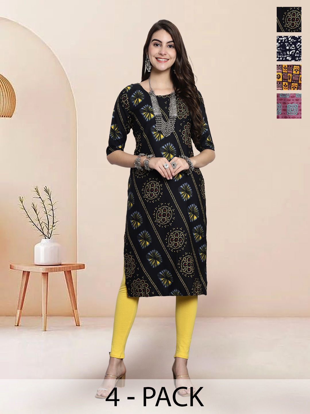 

7Threads Women Ethnic Motifs Printed Floral Crepe Kurta, Multi