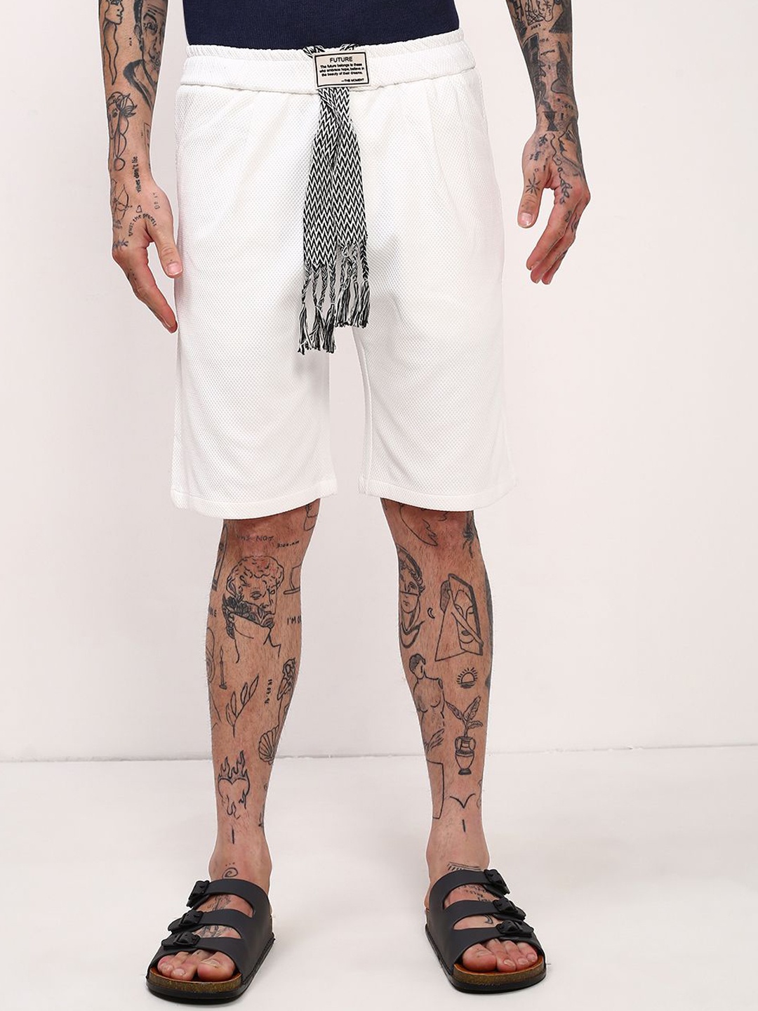 

SHOWOFF Men Mid-Rise Regular Fit Cotton Shorts, White
