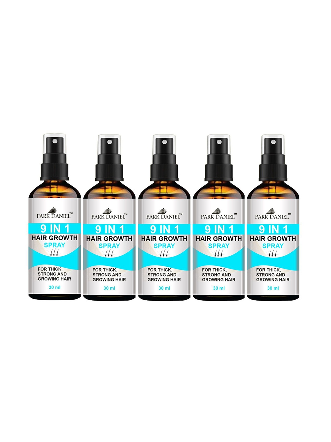 

Park Daniel 9 In 1 Set Of 5 Hair Growth Serum For Thick & Strong Hair- 30 ml Each, Transparent