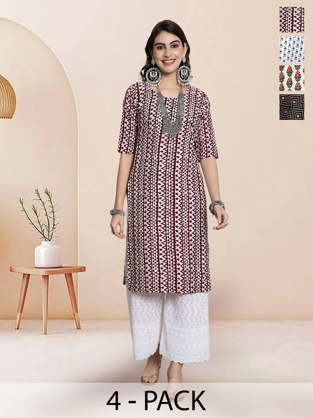 

7Threads Women Ethnic Motifs Printed Floral Crepe Kurta, Multi