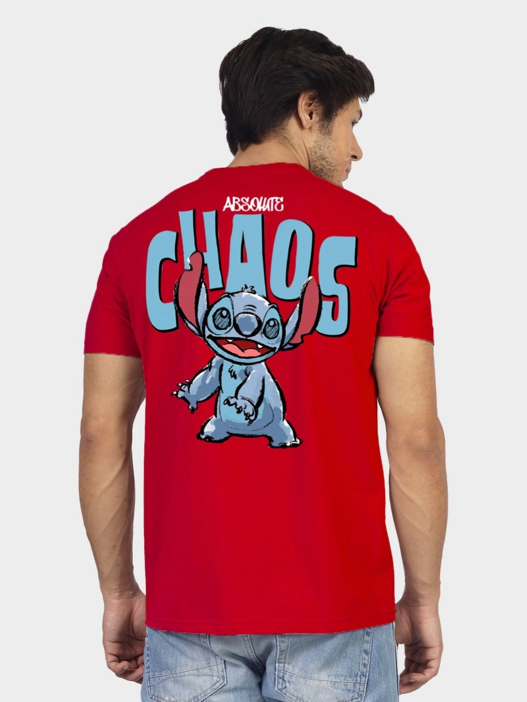 

Greylongg Men Graphic Printed Round Neck Cotton T-shirt, Red