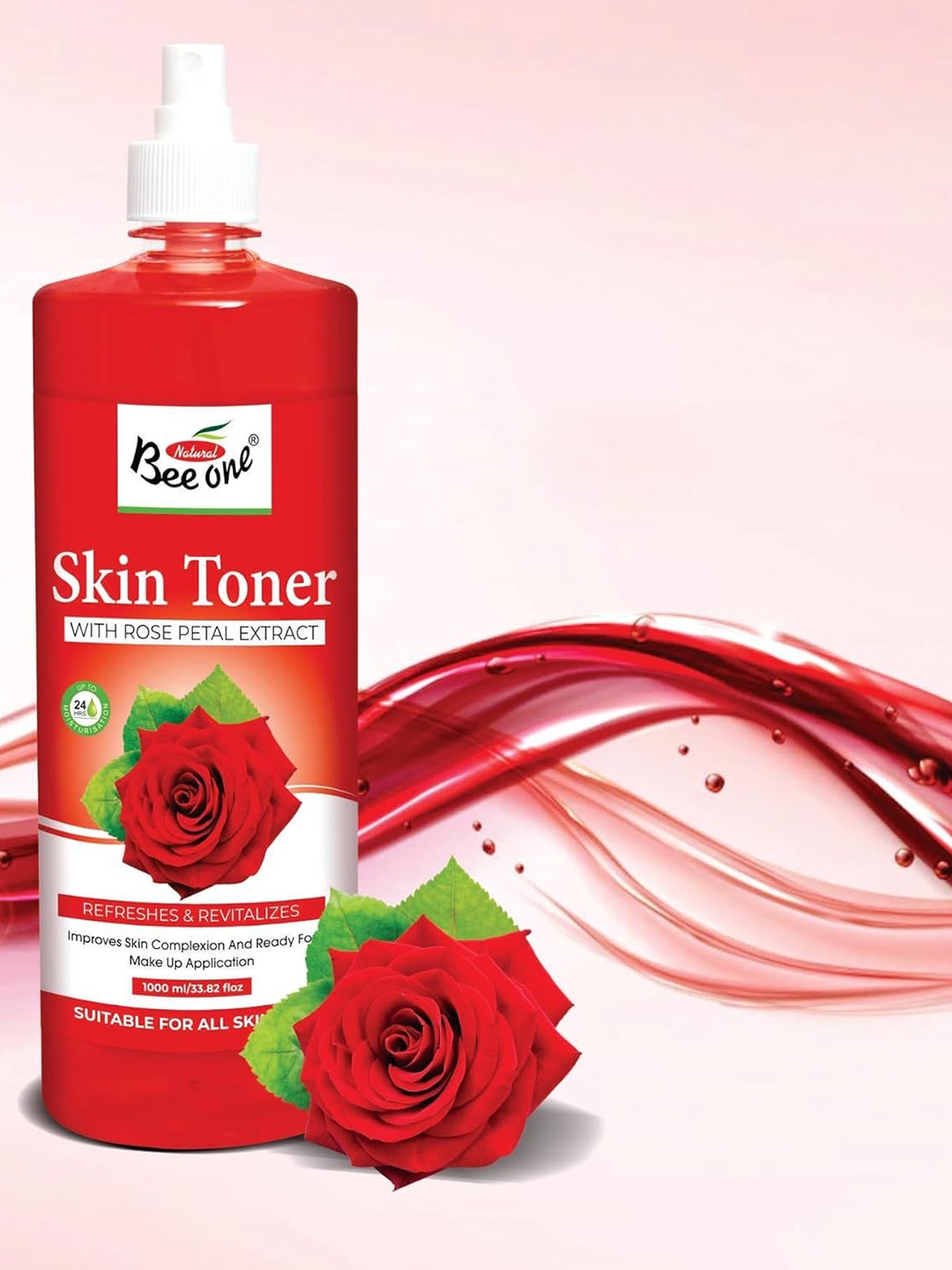 

Beeone Rose Skin Toner For Refreshment - 1000 ml, Red