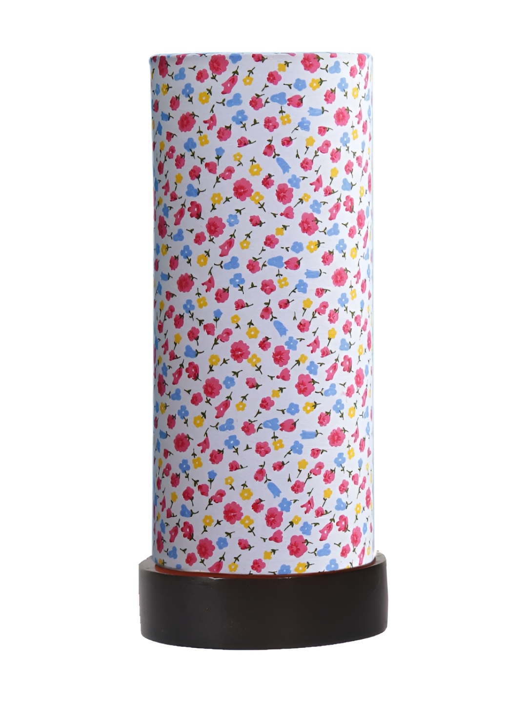 

Aura Multicoloured Wood Traditional Cylindrical Shaped Table Lamp, White