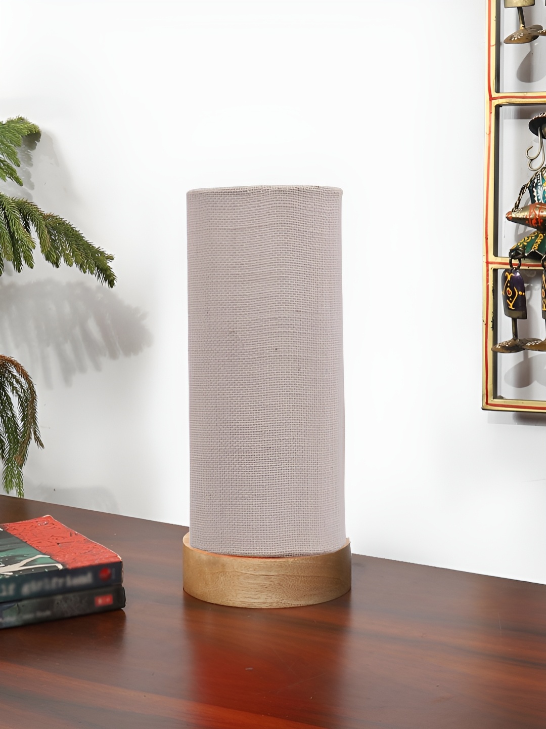 

Aura White Wood Traditional Cylindrical Shaped Table Lamp