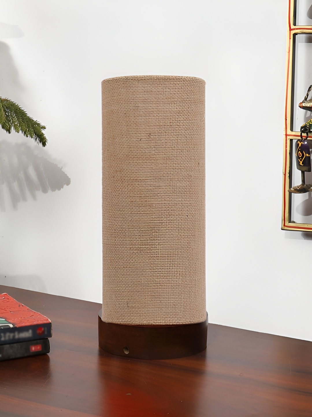 

Aura Beige Wood Traditional Cylindrical Shaped Table Lamp