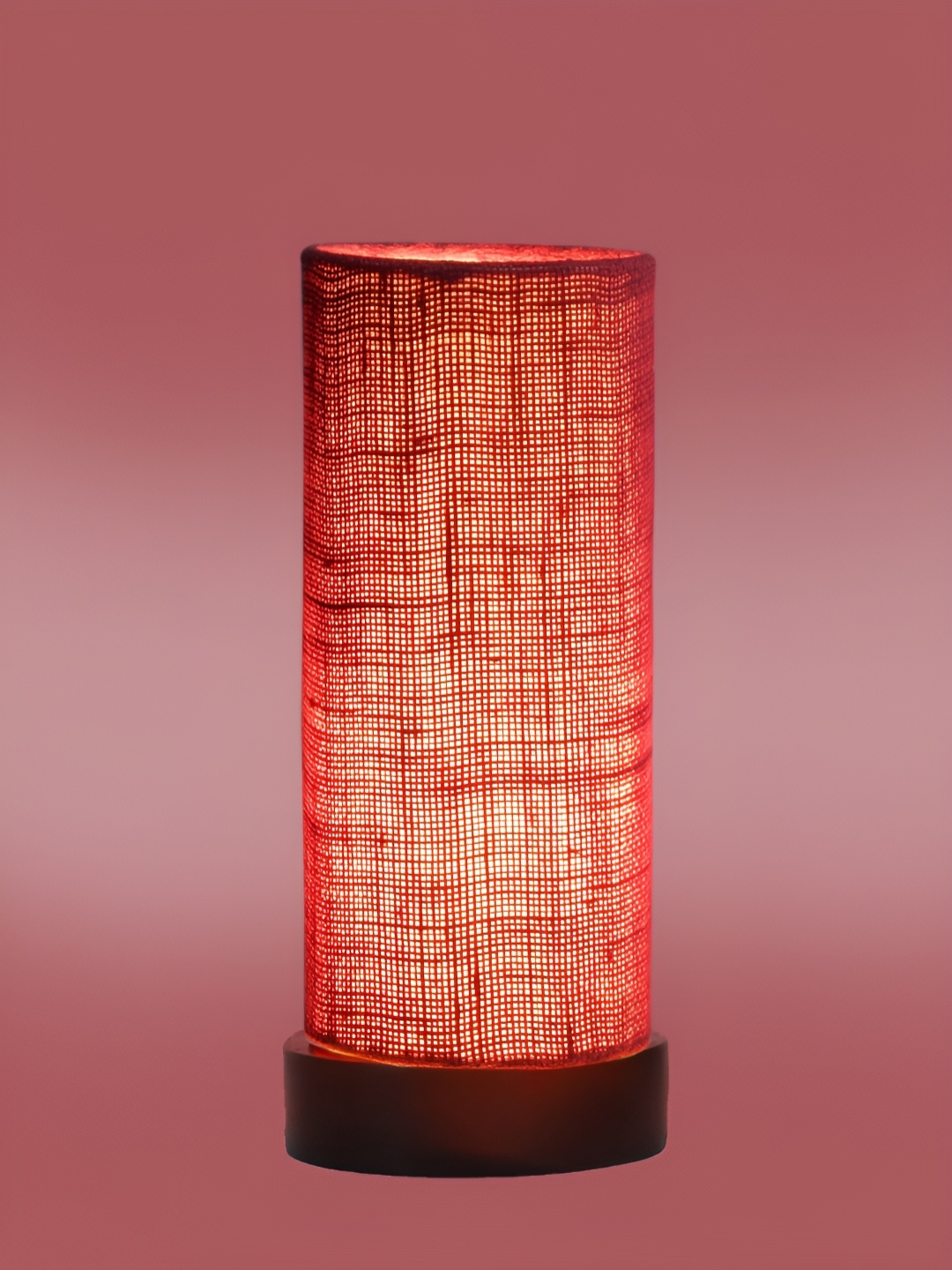 

Aura Maroon Wood Traditional Cylindrical Shaped Table Lamp