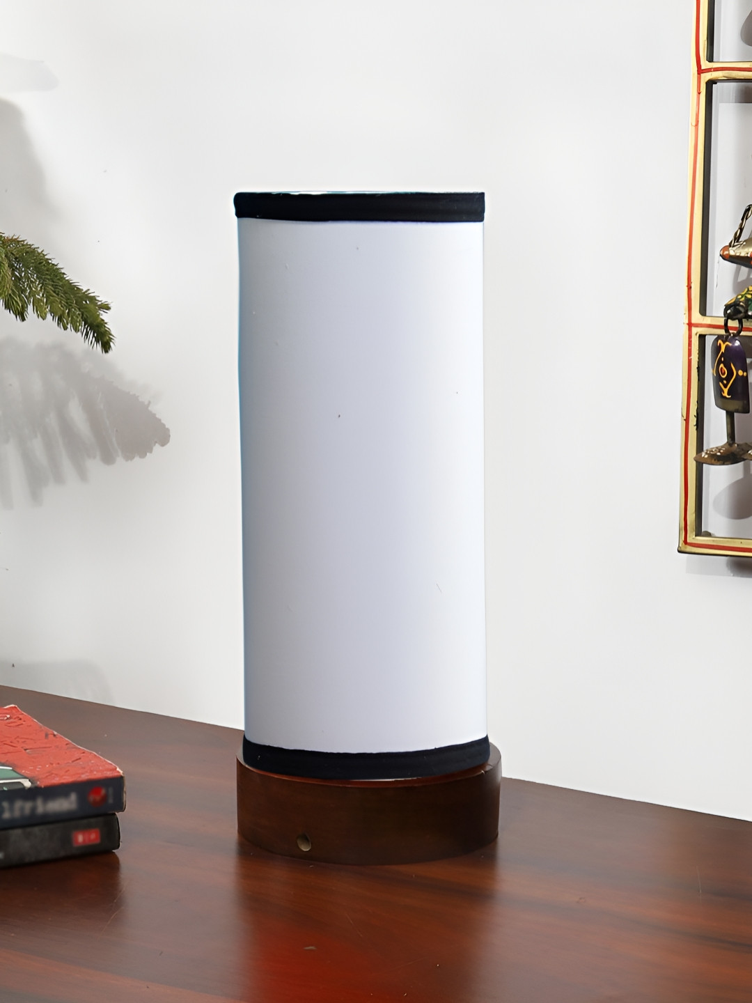 

Aura White Wood Traditional Cylindrical Shaped Table Lamp