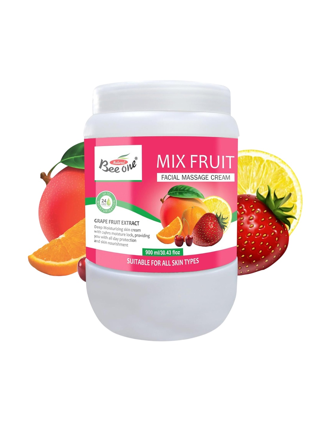 

Beeone Mix Fruit Massage Cream -900 ml, Pink
