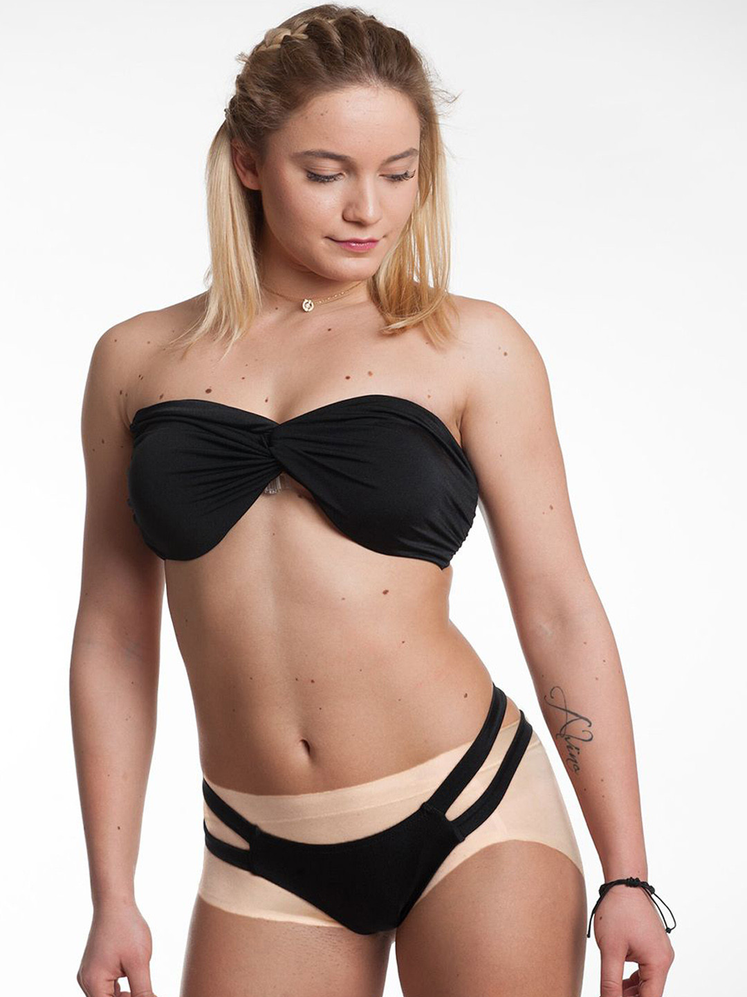 

Krelin Women Strapless Swim Bikini Set, Black