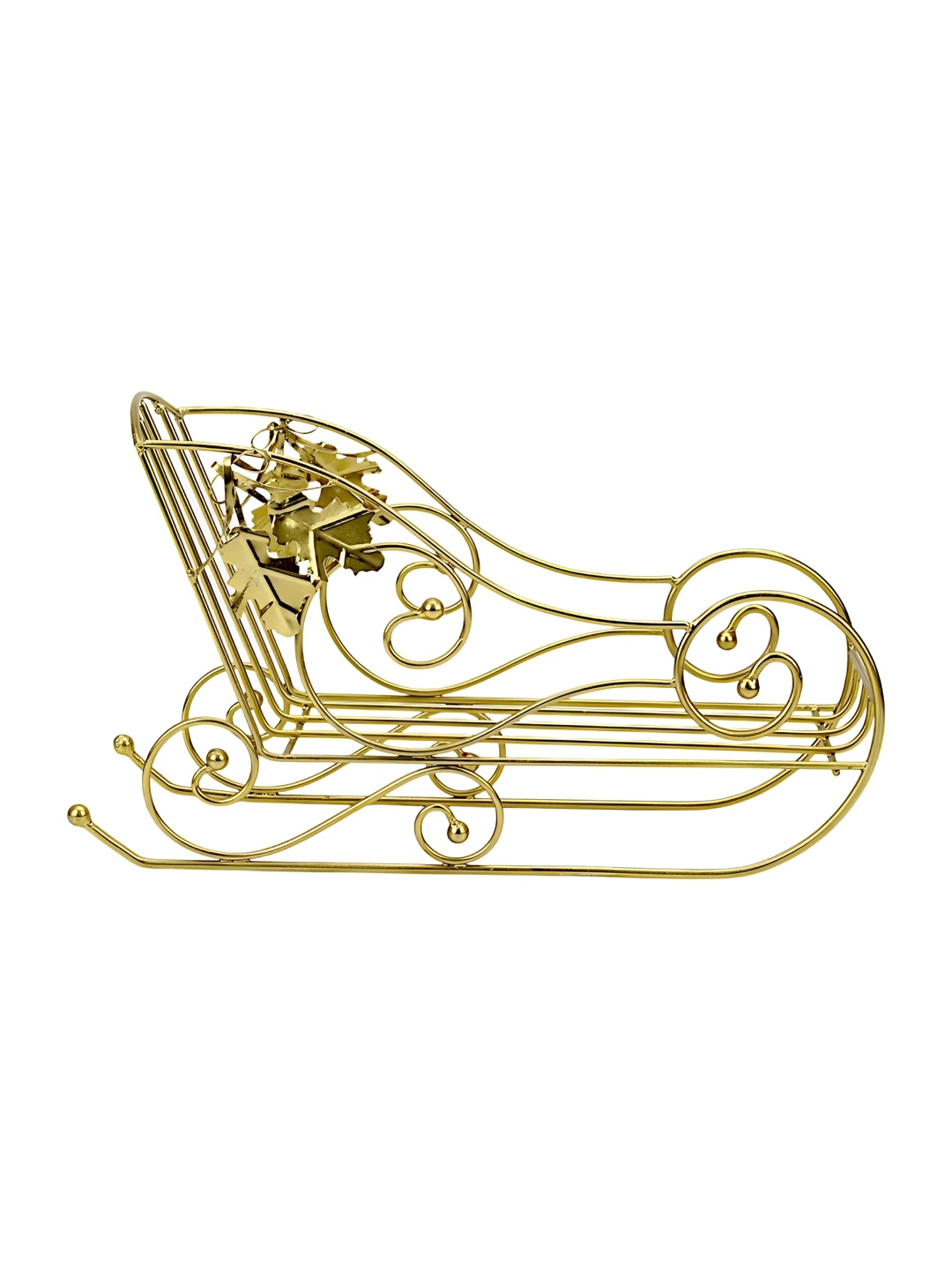 

Hind Decor Gold Toned Christmas Buggy Figurine Showpiece