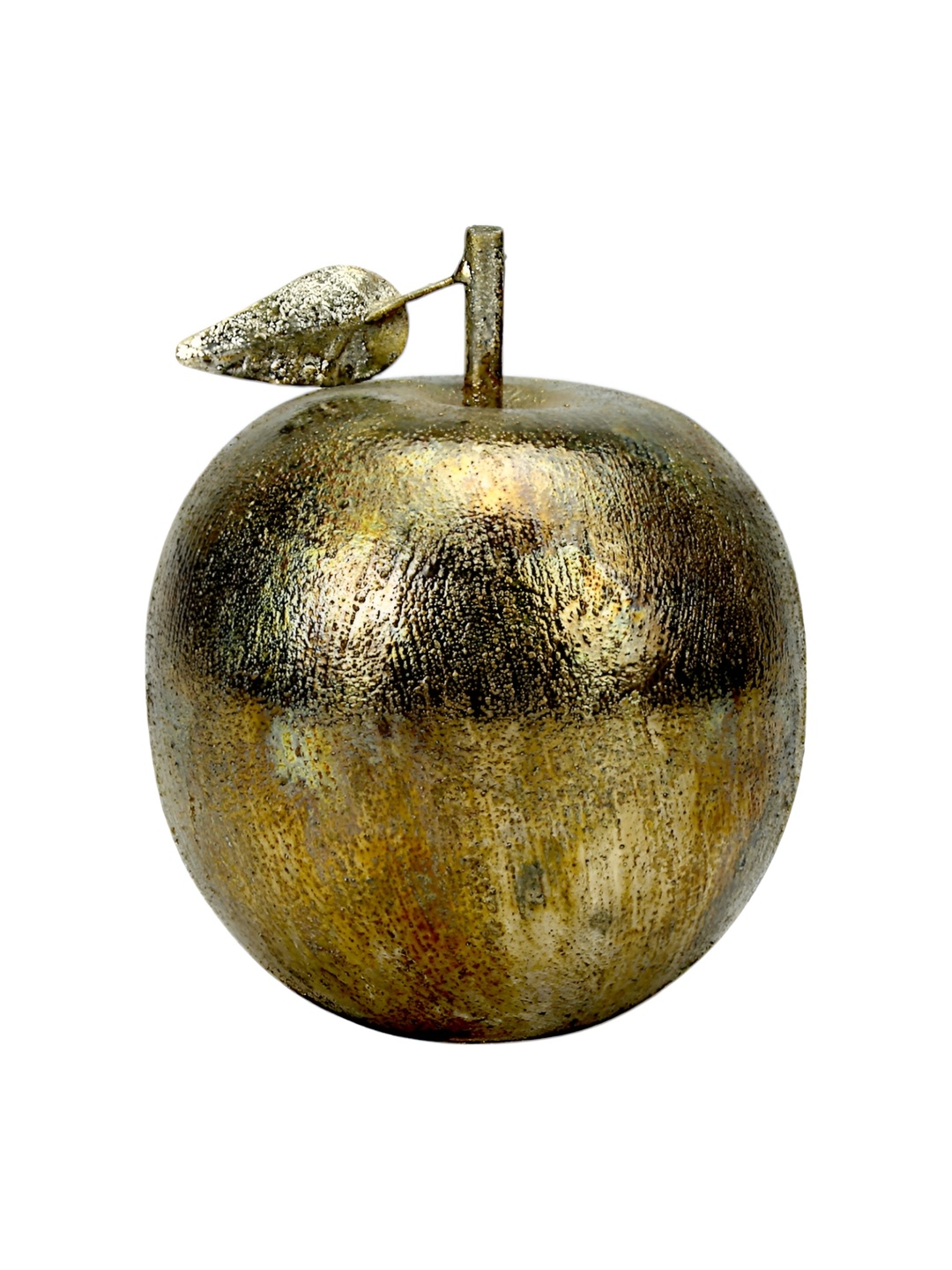 

Hind Decor Gold Toned Metal Apple Figurine Elegant Nature-Inspired Showpiece