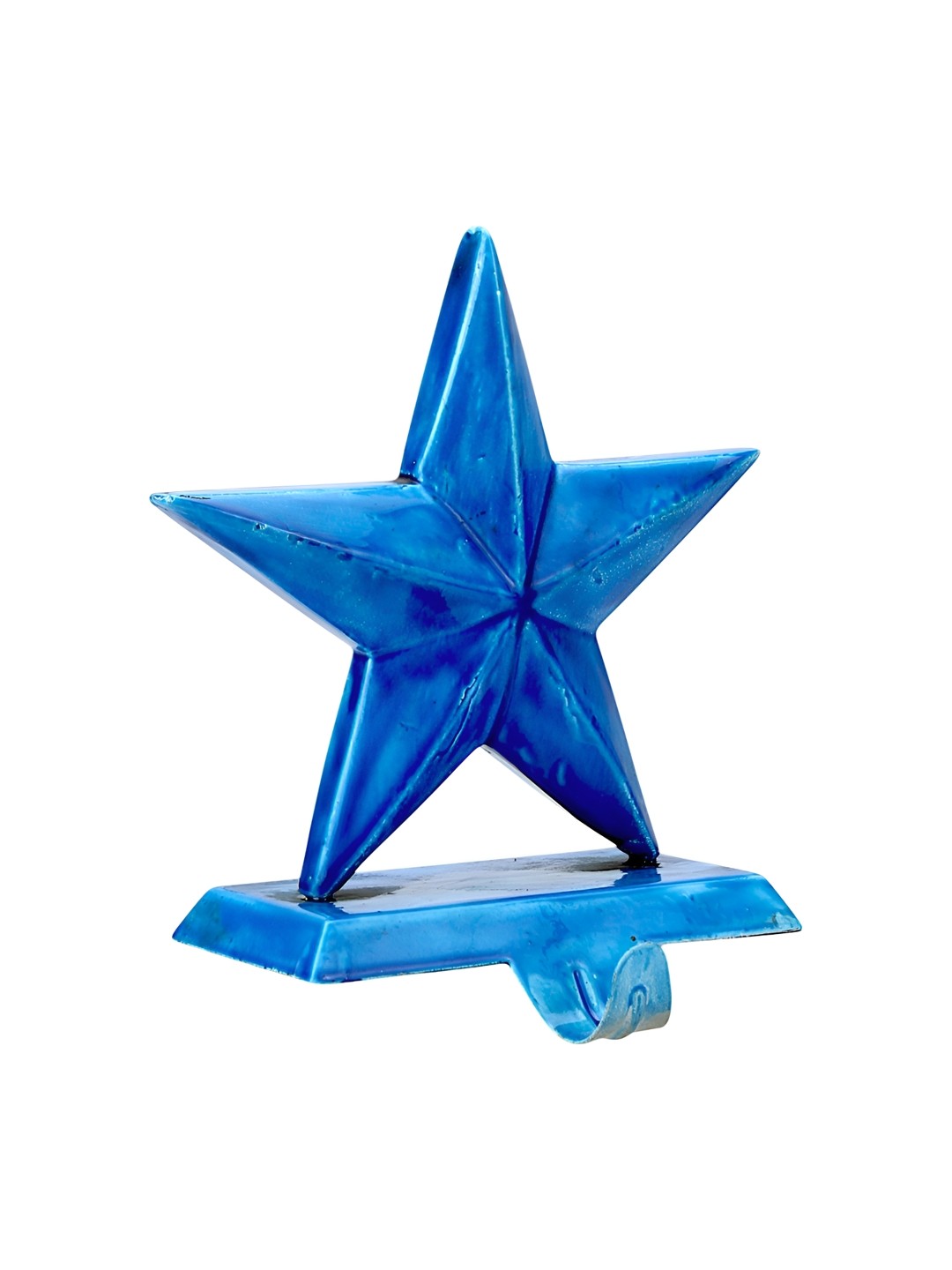 

Hind Decor Blue Metallic Christmas Star Stocking Holder