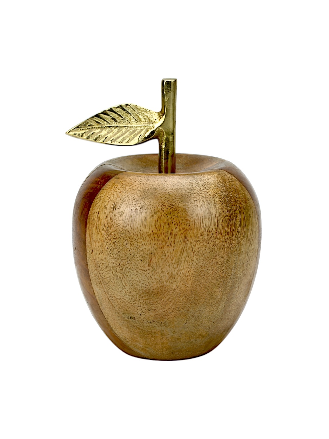 

Hind Decor Brown Wooden Apple Figurine Elegant Nature-Inspired Showpiece