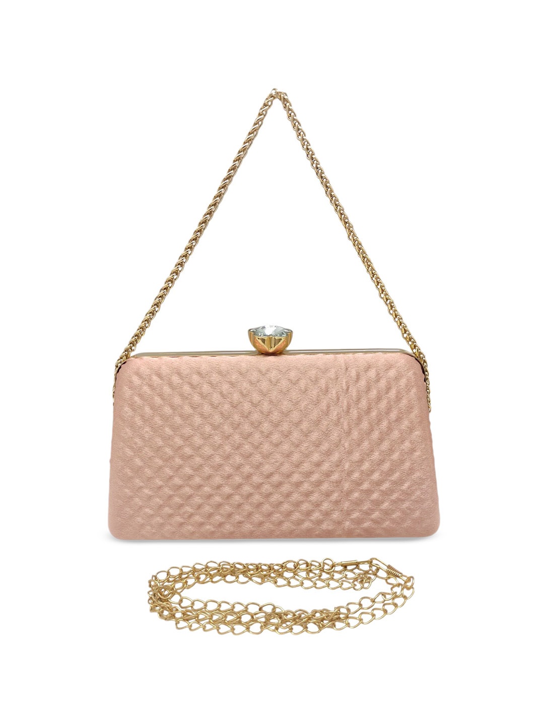 

Esmoda Women Textured Purse Clutch, Peach