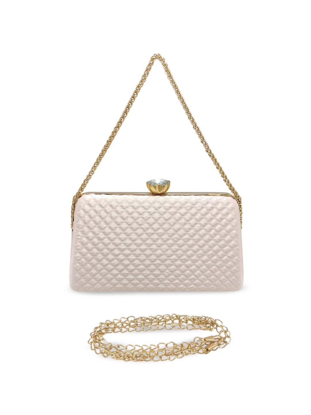 

Esmoda Women Textured Purse Clutch, Peach