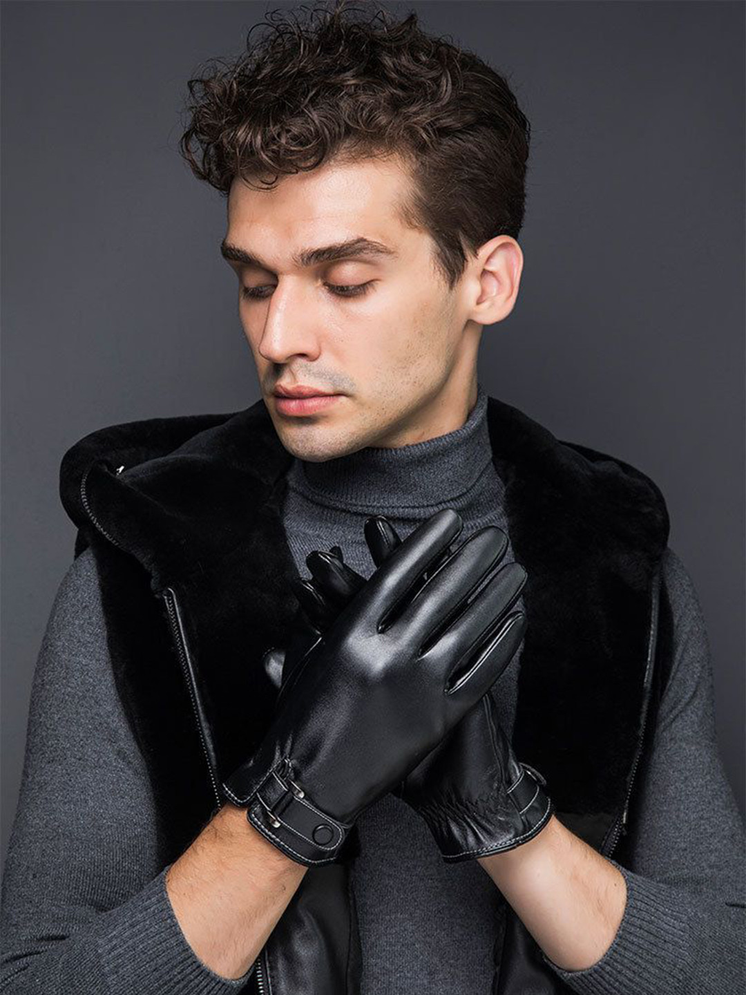 

Alexvyan Men Winter Gloves, Black