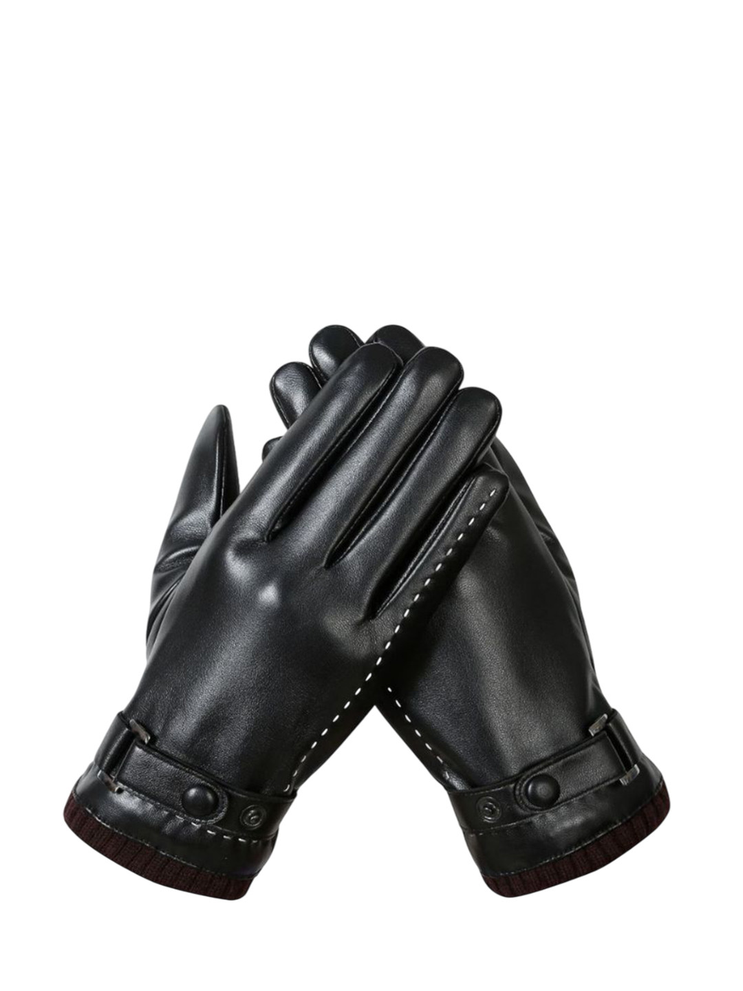 

Alexvyan Women Leather Winter Gloves, Black