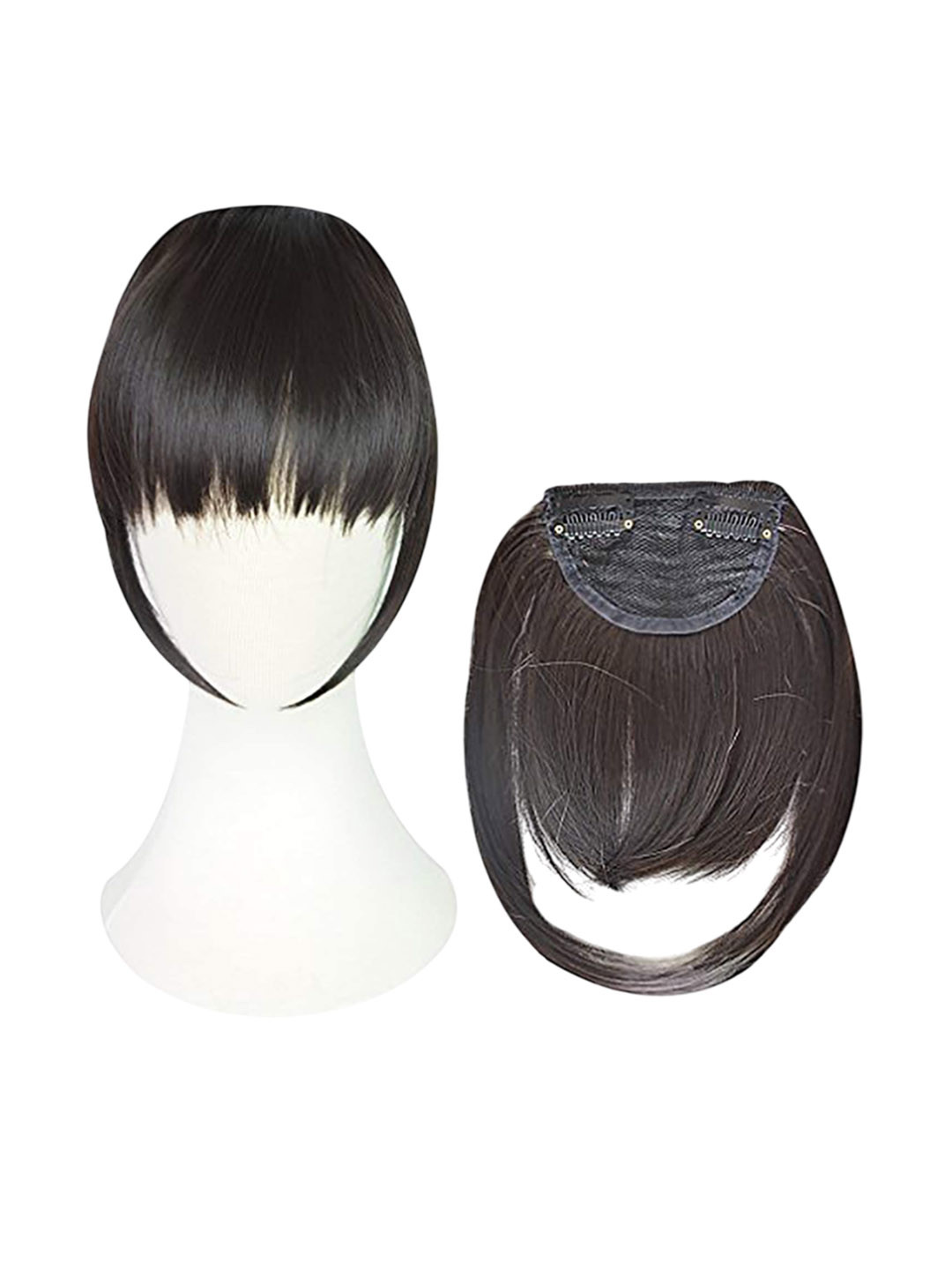 

D-Divine Double Clip In Straight Bangs Hair Extension - Brown