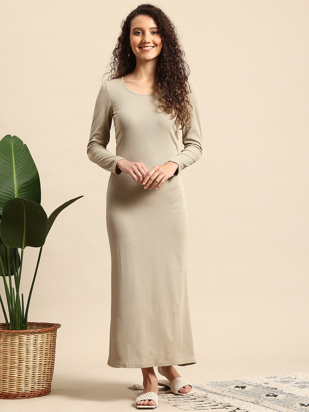 

Mast & Harbour Solid Maxi Dress, Cream